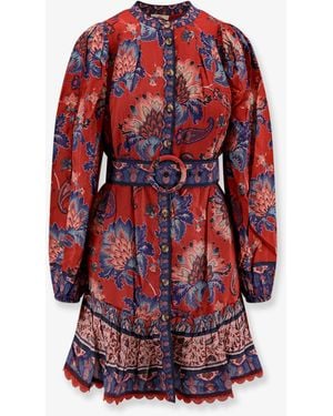 FARM Rio Luang Cotton Blend Mini Dress - Red