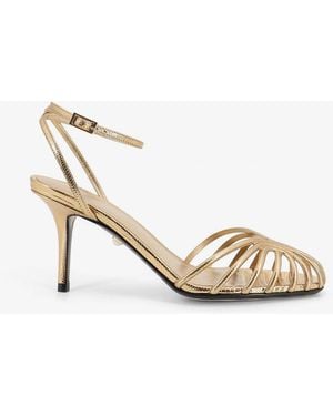 ALEVI Blake 75 Laminated Leather Sandals - Metallic
