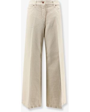 Aspesi Denim Pants With Back Logo Patch - Natural