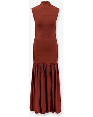 retroféte Zosima Long Viscose Dress - Red