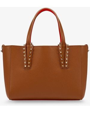 Christian Louboutin Cabata Studded Leather Crossbody Bag - Brown