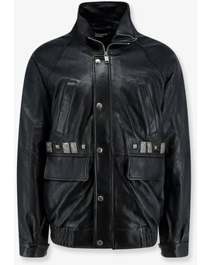 Enfants Riches Deprimes Prince Phillip's Childhood Leather Jacket - Black