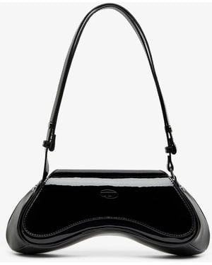 DIESEL Play Crossbody Patent Fabric Bag - Black