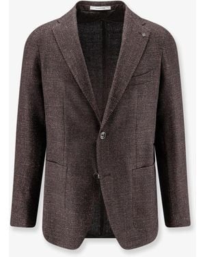 Tagliatore Virgin Wool And Silk Blazer - Brown
