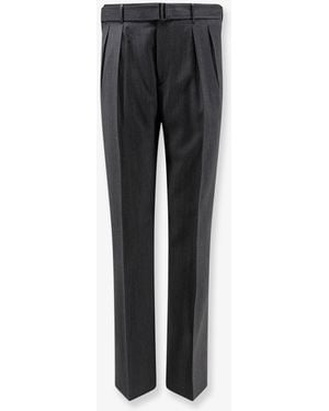 Tagliatore Nevil Virgin Wool Trousers With Belt - Black
