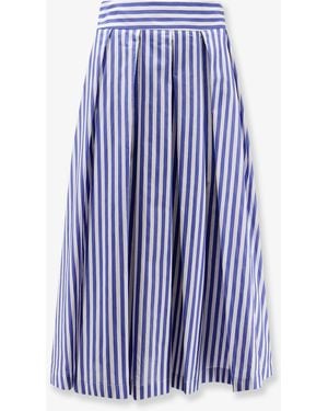 Lavi Iris Striped Cotton Skirt - Blue