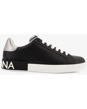 Dolce & Gabbana Low-Top Leather Trainers - Black