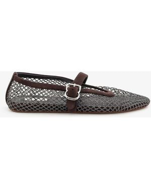 Alaïa Flat Mesh Ballet Flats With Rhinestone Detail - White