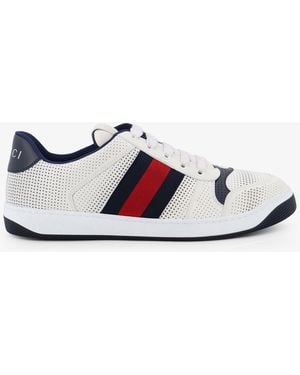 Gucci Screener Leather Sneakers - White