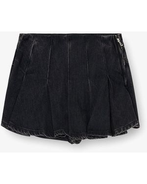 DIESEL De-Rox Pleated Denim Shorts - Black