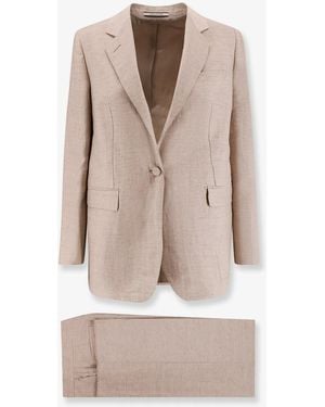 Tagliatore Adrienne Linen And Cotton Suit - Natural