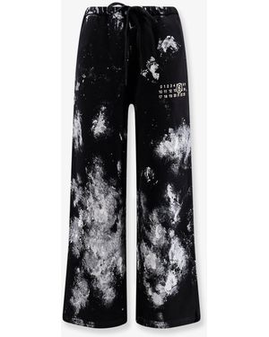 MM6 by Maison Margiela Cotton Jogging Trousers With Numeric Signature Embroidery - Black