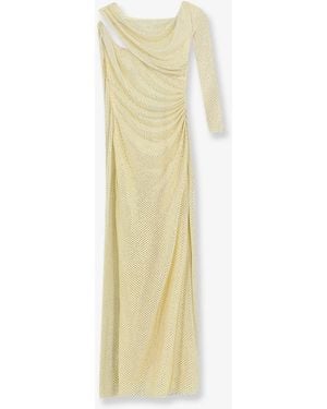 Self-Portrait Midi Dress With Rhinestones - White