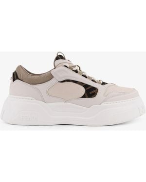 Fendi Force Low-Top Leather Sneakers - White