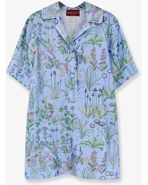 Gucci Printed Silk Shirt - Blue