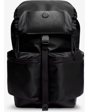 Moncler Kenton Drill Nylon Backpack With Logo Patch - Black