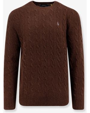 Polo Ralph Lauren Wool And Cashmere Cable Knit Jumper - Brown