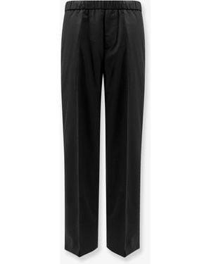 Seven Gauge Light Wool Trousers - Black