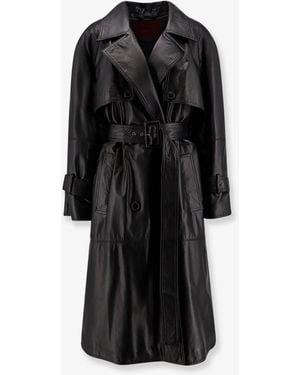 Stella Maxwell X Marella First Class Leather Trench With Padding - Black