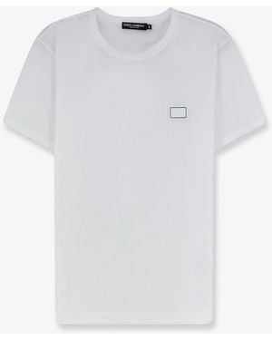Dolce & Gabbana Cotton T-Shirt With Iconic Detail - White