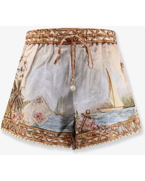 Zimmermann Mahon Linen Shorts - Natural