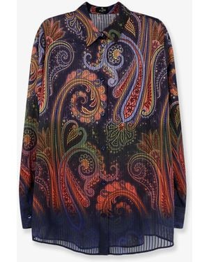 Etro Shirt With Paisley Print - Blue