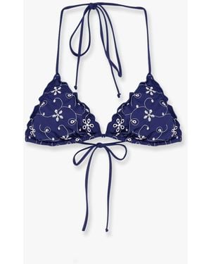 Mc2 Saint Barth Sagittarius Nylon Bikini Top - Blue
