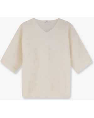 R2W Elan Cash Brushed Cashmere Jumper - White
