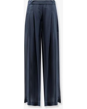 Semicouture Cotton And Silk Pants - Blue