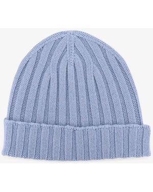 Filippo De Laurentis Cashmere Beanie Hat - Blue