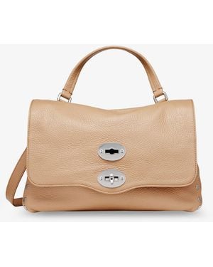 Zanellato Hammered Leather Postina Daily Crossbody Bag - Brown