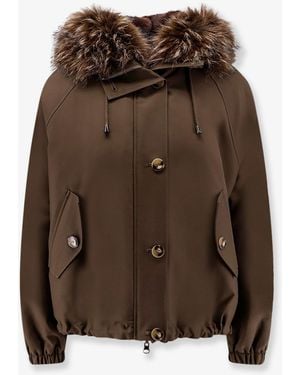 VALENTINI 1972 Reversible Faux Fur Parka Jacket - Brown