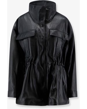Rohe Leather Jacket With Adjustable Drawstring Waist - Black