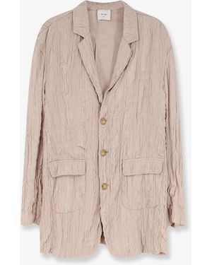 Alysi Wrinkled Viscose Blazer - Natural