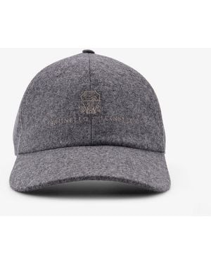 Brunello Cucinelli Virgin Wool Baseball Hat - Grey