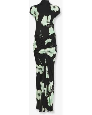 Alaïa Viscose Dress With Sakura Print - White