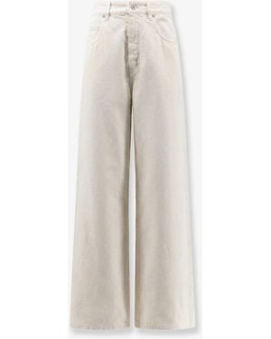 Brunello Cucinelli The Relaxed Boyfriend Jean-Soft Barrel Leg - White