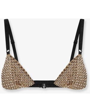 Dolce & Gabbana Lurex Bra With Rhinestones - Metallic