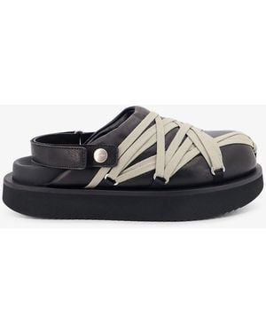 Rick Owens Padded Megalace Platform Leather Sandals - White