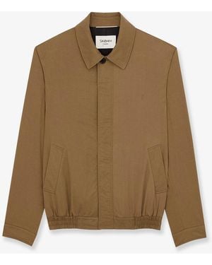 Saint Laurent Cassandre Cotton Jacket - Natural