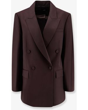 R2W Viora Wool Blend Double-Breasted Blazer - Brown