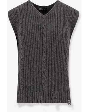 Enfants Riches Deprimes Cachemere Vest With Destroyed Effect - Black