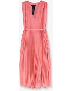 Max Mara Mxecapsula Long Dress With Belt - Pink