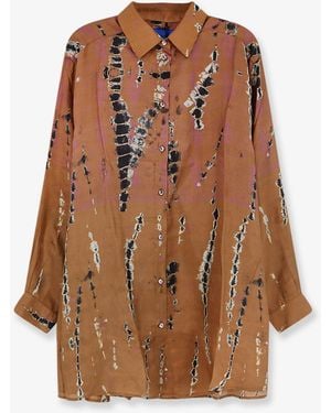 Mes Demoiselles Numar Silk Shirt With Tie-Dye Pattern - Brown