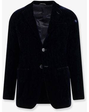 Giorgio Armani Upton Velvet Blazer - Blue
