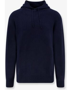 Soft Goat Hooded Cashmere Jumper - Blue