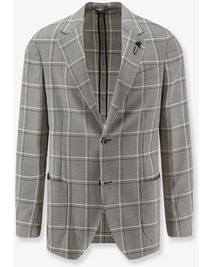 Lardini Wool And Cotton Blend Blazer - Gray