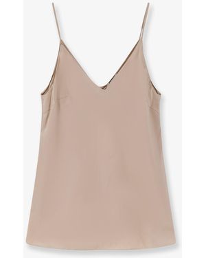 Brunello Cucinelli Stretch Silk Top - Natural