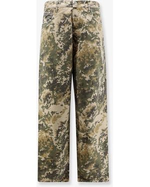 NUMERI 123456789 Cotton Jeans With Camouflage Pattern - Green