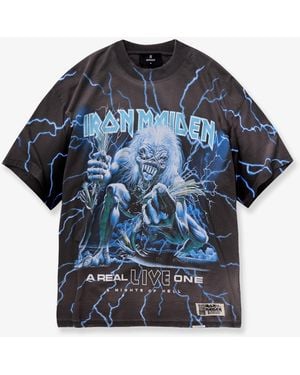 Represent Iron Maiden X A Real Live One Cotton And Hemp T-Shirt - Blue